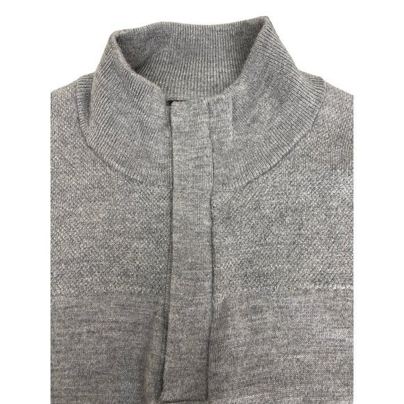Banana Republic Men's M Quarter-Zip Merino Wool Blend Sweater Gray Pullover - Picture 9 of 14